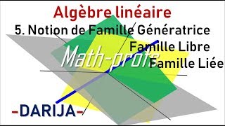 Espace VectorielNotion de Famille Génératrice Libre et Liée [upl. by Ysteb]