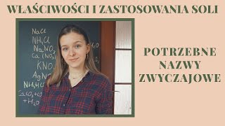 59 chemia NAZWY ZWYCZAJOWE SOLI  WŁAŚCIWOŚCI  ZASTOSOWANIA  MIESZANINA OZIĘBIAJĄCA [upl. by Ellehcsar]