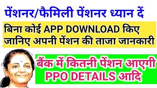 PensionerFamily Pensioner ध्यान दें जानिए अपनी पेंशन PPO DETAILS बिना कोई APP Download किए। [upl. by Irpac]