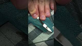 asmr how to skive T pockets with a French edger leathercraft oddlysatisfying leather diy [upl. by Nadaba508]