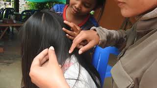 DSCN0663 Removing Lice amp Nits from Long Hair  Gross or Satisfying [upl. by Florry]