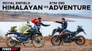 Royal Enfield Himalayan vs KTM 390 Adventure The best sub 500cc ADV bike is  4K  PowerDrift [upl. by Lanford]