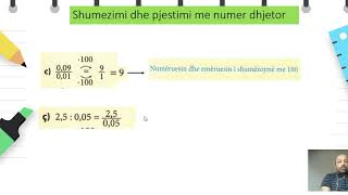 Klasa 9  Matematike  Shumezimi dhe pjestimi i numrave dhjetor [upl. by Aikkin]