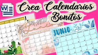 COMO HACER CALENDARIOS BONITOS EN WORD✨ COMO INSERTAR CALENDARIO EN WORD💖 FÁCIL Y RÁPIDO✅ [upl. by Ailes]