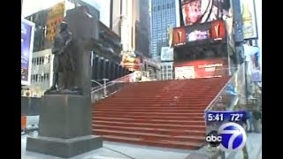 ABC Eyewitness News TKTS Times Square Red Steps Opening [upl. by Atirb282]