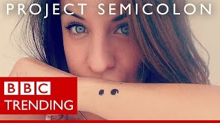 Semicolon tattoos  why are people getting them  BBC Trending [upl. by Assener]