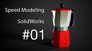 01 Speed Modeling Solidworks  Cafetera Italiana  Moka pot [upl. by Larred]