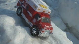 POLICE CARS AND TRUCKS ON ICE MOUNTAIN Adventure KIDS PLAY [upl. by Westney]