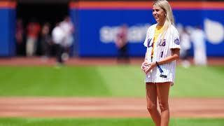 Hawk Tuah Girl gets a FURIOUS REACTION from fans during first pitch at MLB game [upl. by Cassandra]