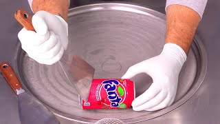 Fanta Cherry Ice Cream Rolls  how to make Fanta to Ice Cream  fast ASMR Hand Sounds amp Movements [upl. by Salokcin]