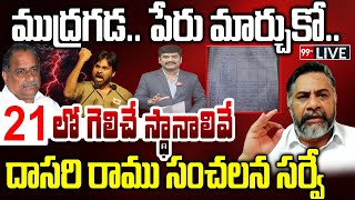 LIVEముద్రగడపేరు మార్చుకో 21లో గెలిచే స్థానాలివేదాసరి రాము సంచలన సర్వే Dasari ramu Survey 2024 [upl. by Berkow]