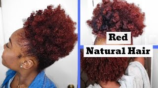 DYING MY NATURAL HAIR RED  NO BLEACH  OKURRR [upl. by Rma]