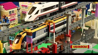 LEGO Multi Level Train Race  T001  Brick film  4K  Lego high speed passenger train  Legobricks [upl. by Bobbette]