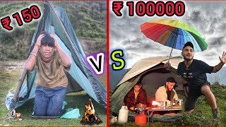 Night Camping in Heavy Rain  Low to High Budget tent House Challenge 150₹ VS 100000₹ [upl. by Ahseyi408]