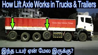 How Truck Lift Axle Works in Tamil Truck Lift Pusher Tag Drop Axle  Lift Axle Working Animation [upl. by Aillicsirp]