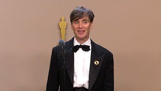 Oscars Press Room Cillian Murphy Actor in a Leading Role [upl. by Ecitsuj736]