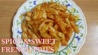 SWEET AND SPICY FRENCH FRIES FRENCH FRIES SPICED FRENCH FRIES RUCHIS KITCHEN CORNER [upl. by Ettesoj]