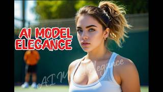 AI Model Elegance 4K  New AI Model at Tennis Play ground lets come Play with me ai ailookbook [upl. by Kartis478]