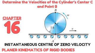 Determine the velocities of cylinders center and point BINSTANTANEOUS CENTRE  Engineers Academy [upl. by Redneval]