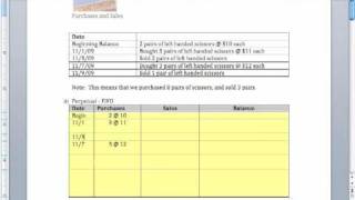 Inventory Exercise Part 1 LIFO FIFO Average Cost [upl. by Naasah]