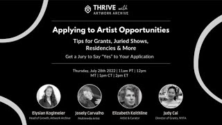 Applying to Artist Opportunities Tips for Grants Juried Shows Residencies amp More [upl. by Aratnahs]