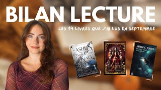 BILAN LECTURE 🤓📚 Les 14 livres que jai lus en septembre [upl. by Yevi]