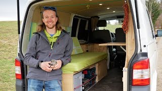 Roomtour VW T5  Camper Bus  self conversion [upl. by Ahsilam]