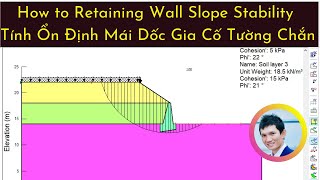 GeoSlope 2012 Tutorial Example 2 How to Retaining wall slope stability [upl. by Oznofla964]