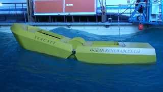 SEACATT WAVE ENERGY CONVERTER Oct 2013 Ifremer Brest 8 sec 825 metres [upl. by Alleunam525]