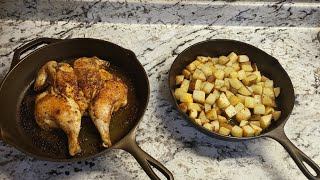 Cast Iron Wednesday Episode 35 Chicken under a Skillet ROMSEPTEMBER24 foryou castironwednesday [upl. by Iah]