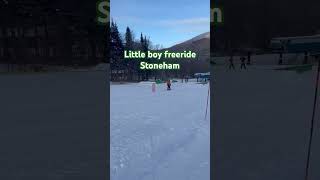 Freeride Stoneham snow Park sking snowpark family friendship littleboy funnyvideo stoneham [upl. by Aldred]