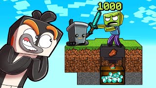 Minecraft Skyblock But Robots Farm ZOMBIES [upl. by Ralyat]