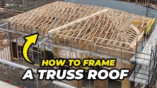 How to Install Roof Trusses  Full Job Start to Finish [upl. by Marin]