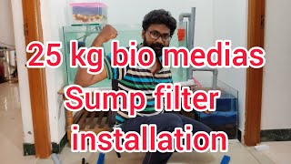 sump filter installation  2 feet sump 25kg bio medias  fish aquarium viral salem trending [upl. by Linehan]