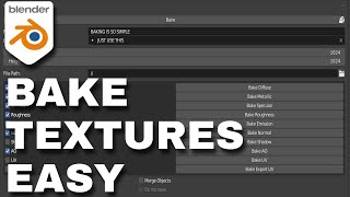 BAKE Texture in BLENDER with just a few clicks  EASY BAKE ADDON [upl. by Anidnamra]