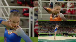 Eythora Thorsdottir Floor Exercise Rio 2016 QFTFAA Comparison [upl. by Emanuel486]