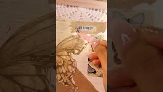 Scrapbooking with me 🎨🦢🤍 scrapbooking asmr sticker butterfly scrapbookingalbum [upl. by Rubel]