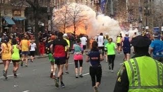 Boston Marathon Explosions Video Two Bombs Near Finish Line [upl. by Shargel]