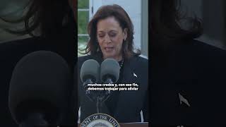 Debemos aliviar el inmenso sufrimiento de los palestinos inocentes de Gaza Kamala Harris Latinus [upl. by Fidellia]