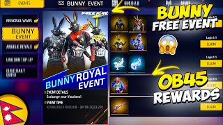 Bunny Bundle and OB45 Rewards 🔥 Bunny Draw Event  Changes in Ob45 Update [upl. by Hesther]