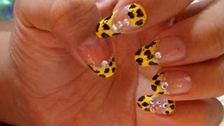 Tutorial De Uñas Uñas Animal Print De Leopardo Con Adornos  Juancarlos960 [upl. by Lari]