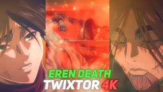 EREN DEATH TWIXTOR CLIPS FOR EDIT 4K NO WARPS ATTACK ON TITAN FINAL EPISODE [upl. by Mikiso]