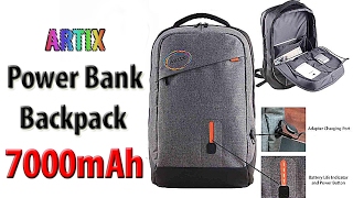 ARTIX 7000mAh Battery Charging Backpack Review [upl. by Ahseinod]