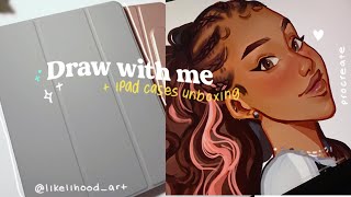 🍞iPad draw with me  ESR iPad cases unboxing [upl. by Urion743]