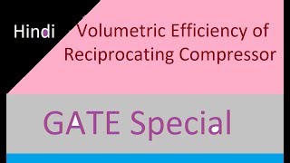 Volumetric Efficiency of a Reciprocating Compressor in Hindi for GATE [upl. by Aitra]