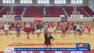 Ruston high school cheerleading team host cheer mini clinic for team fundraising [upl. by Peri683]