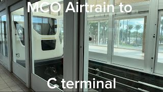 MCO airport air train to C Terminal full ride [upl. by Ahsiekat2]