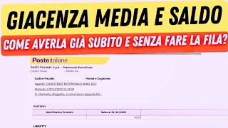 GIACENZA MEDIA POSTE 2024  come ottenerla subito senza file [upl. by Arreit]