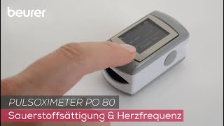 Pulsoximeter zur Überwachung der Sauerstoffsättigung amp Herzfrequenz Beurer PO 80 [upl. by Pelagi]