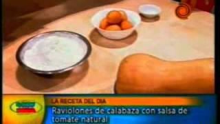 La receta Ravioles de calabaza con salsa de tomate natural pt1 201101103gp [upl. by Nnazus491]